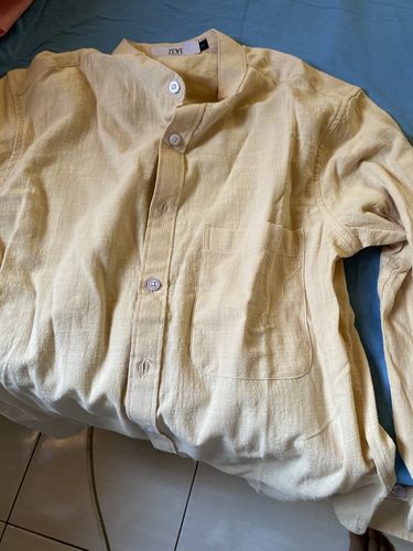 Customer photo review of Stand Collar Shirt - Cream