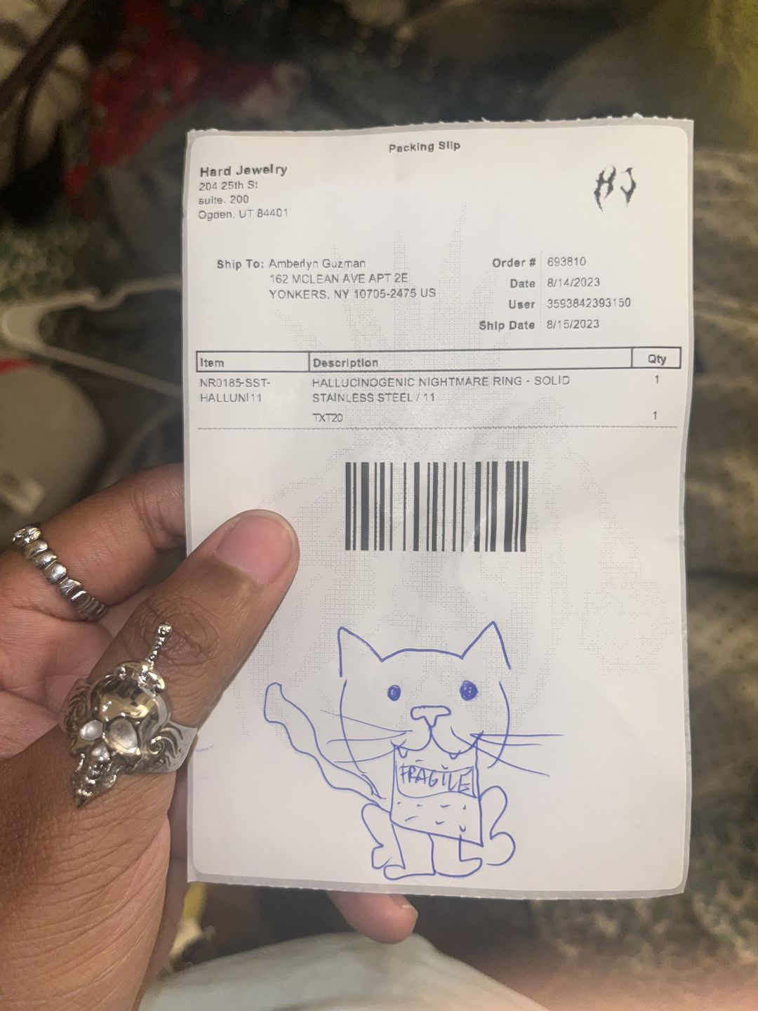 Customer photo review of HALLUCINOGENIC NIGHTMARE RING