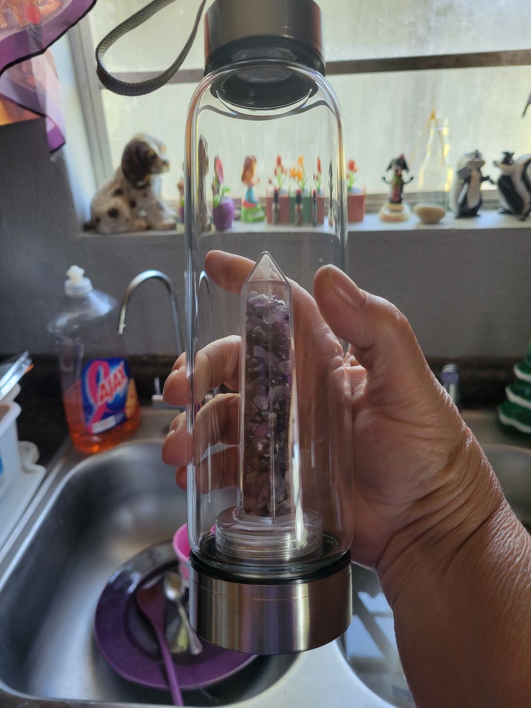 Customer photo review of Crystal Elixir Water Bottle