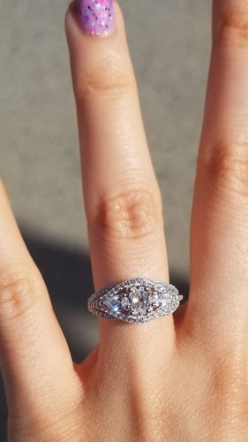 Customer photo review of Woven 3-Stone 0.4ct CZ Ring in Sterling Silver