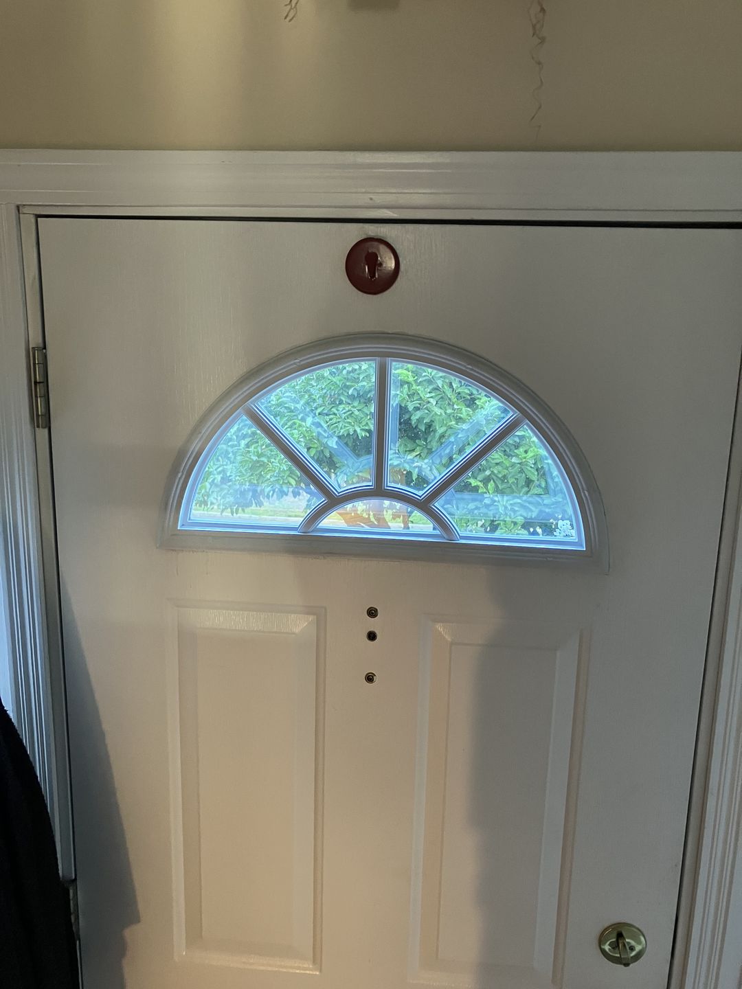 Customer photo review of Clear Sunburst Glass and Frame Kit (Fanlite 24" x 12" Frame Size)