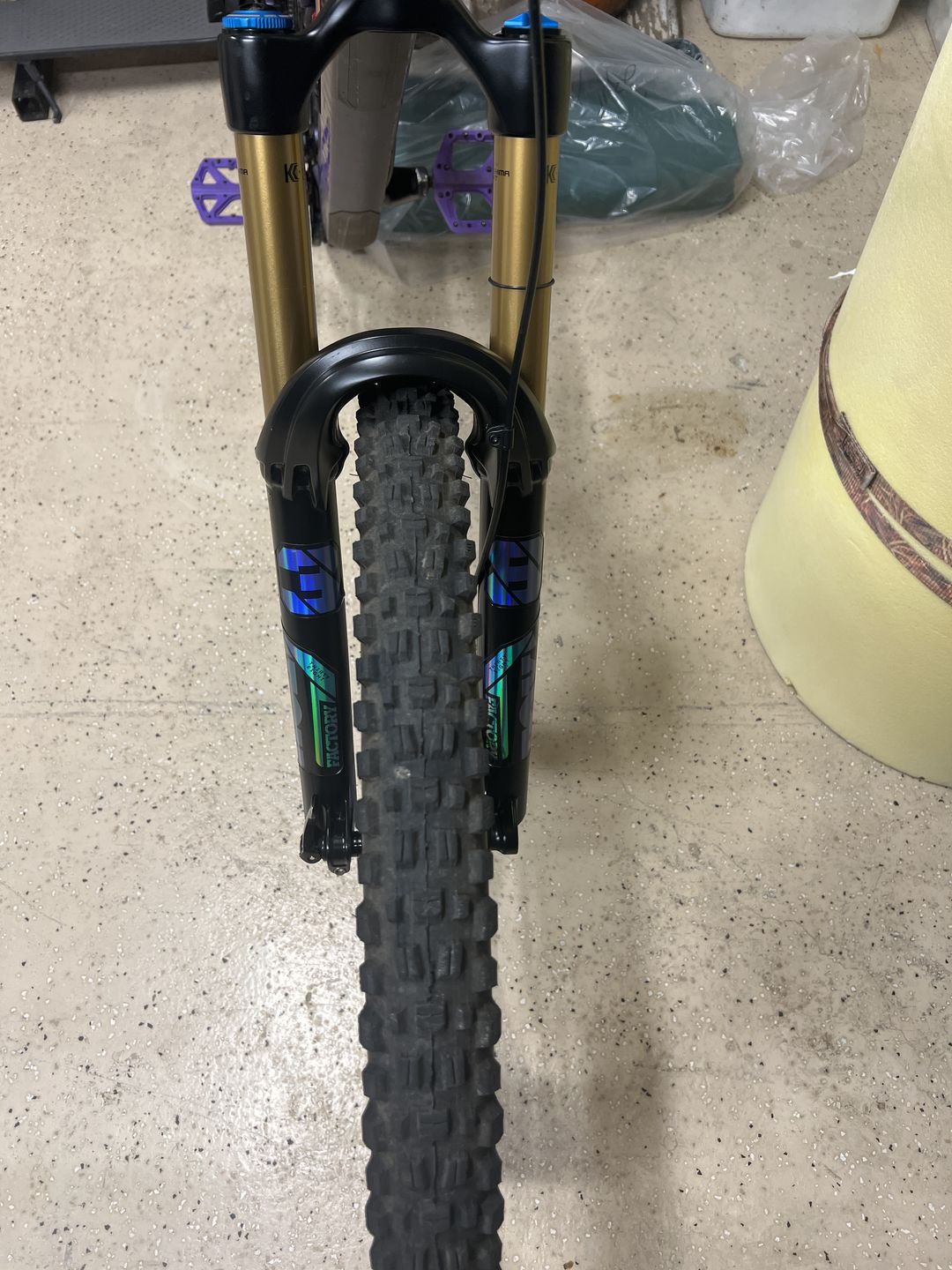 Customer photo review of Metallic Fox 38 Factory Fork Decal