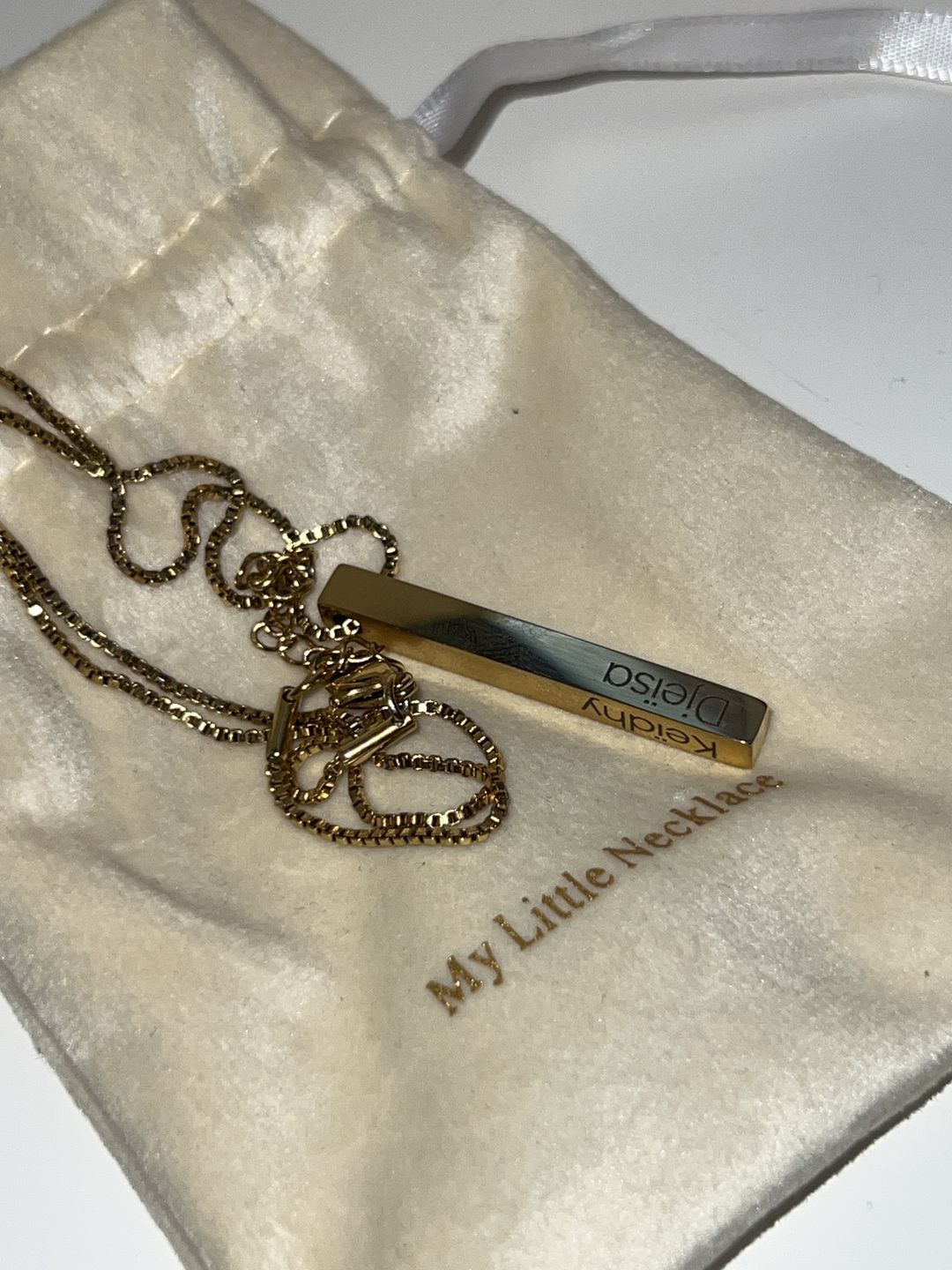 Customer photo review of Collier Personnalisé Barre 3D