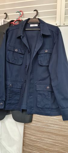 Customer photo review of Modern Safari Jacket - Navy Blue