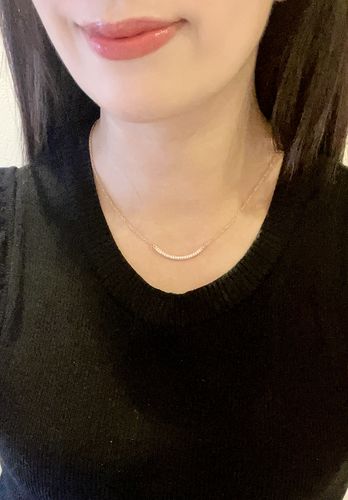Customer photo review of Rose Gold Zircon Arc Necklace