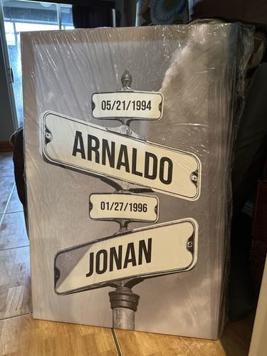 Customer photo review of DATE OF BIRTH OF CHILDREN by Cstm Canvas