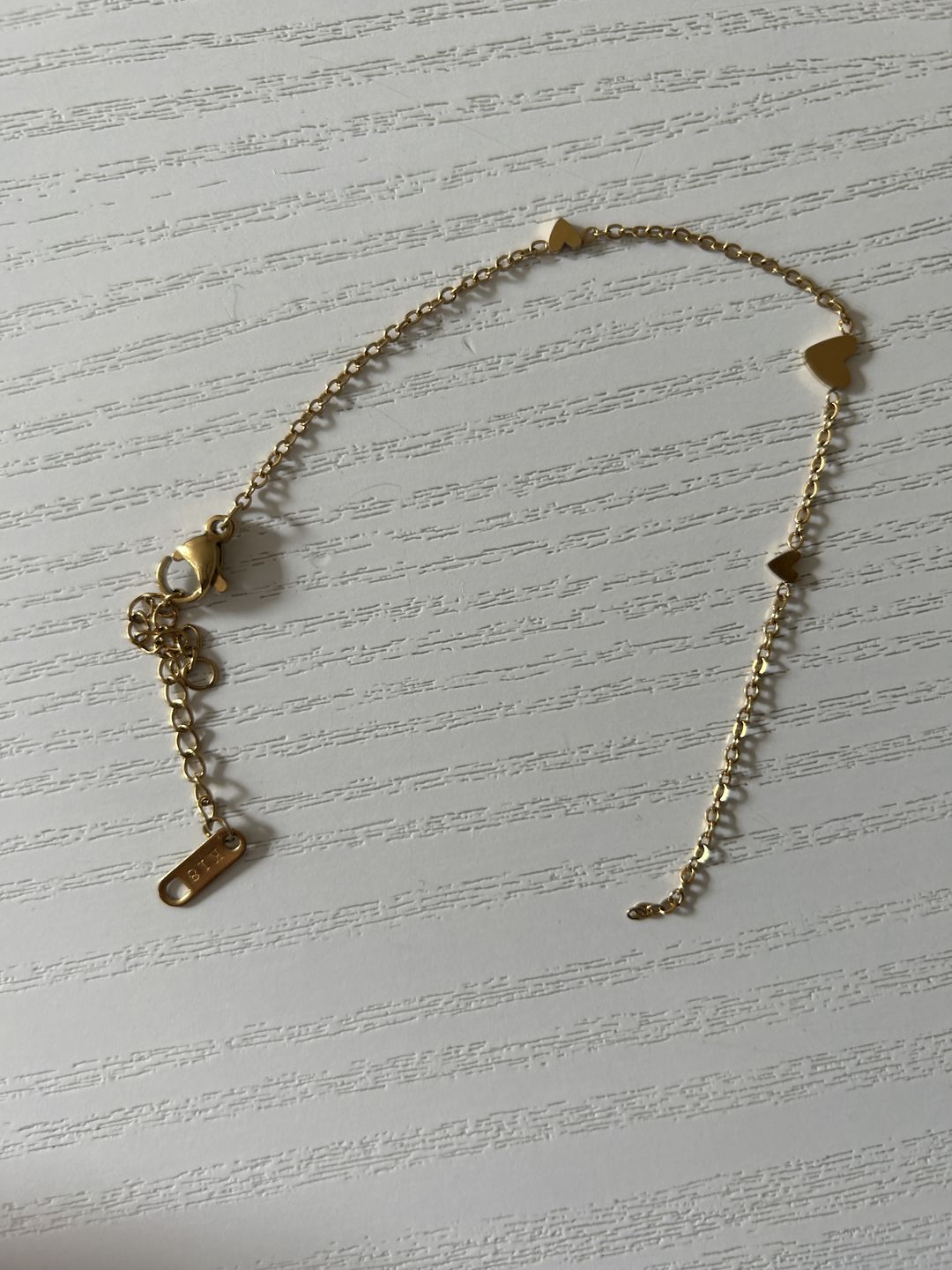 Customer photo review of Sarah - 3 Small Hearts Bracelet Stainless Steel