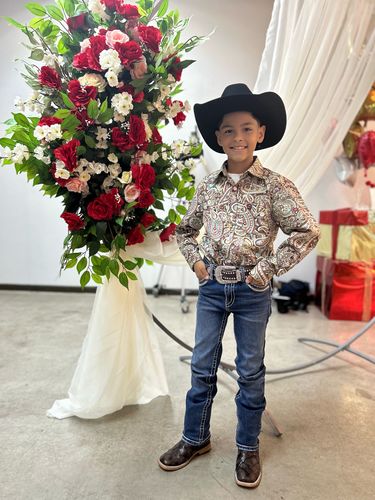 Customer photo review of Cinch® Boy's Multicolored Paisley Printed Button Down Shirt MTW7060289