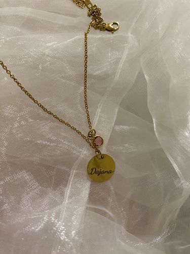 Customer photo review of Ogrlica: Name Birthstone