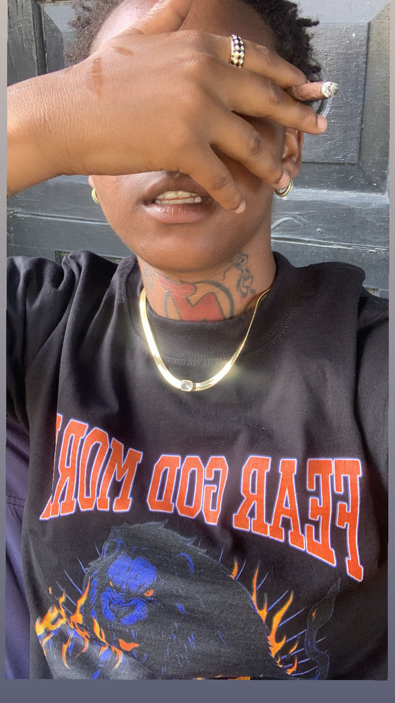 Customer photo review of Fear Less - Premium Oversized Tee