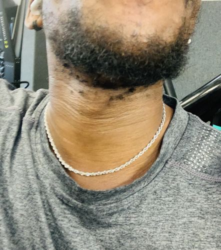 Customer photo review of CLEAN ROPE CHAIN. - 3MM WHITE GOLD