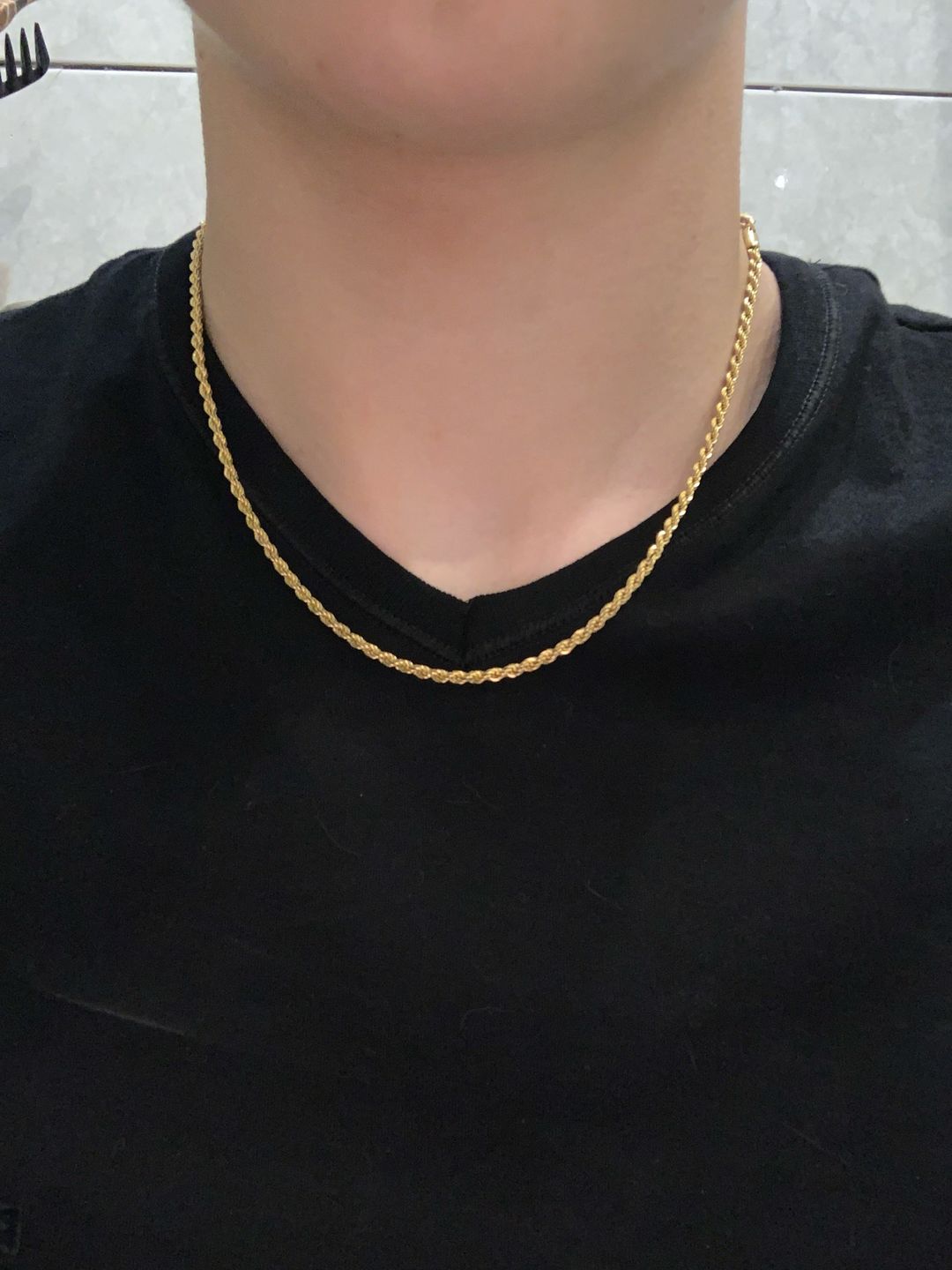 Customer photo review of 3mm Rope Chain - Gold