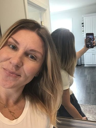 Customer photo review of Moresoo Tape in Real Human Hair Extension Virgin Brazilian Balayage Color(#BA8/60)