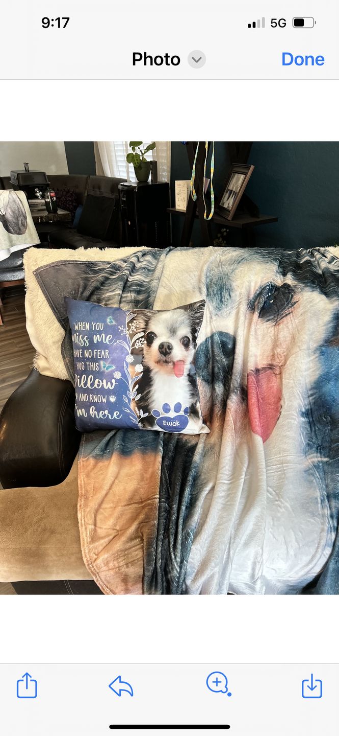 Customer photo review of Custom Photo My Love For You Is Always Here - Memorial Personalized Custom Pillow - Sympathy Gift, Gift For Pet Owners, Pet Lovers