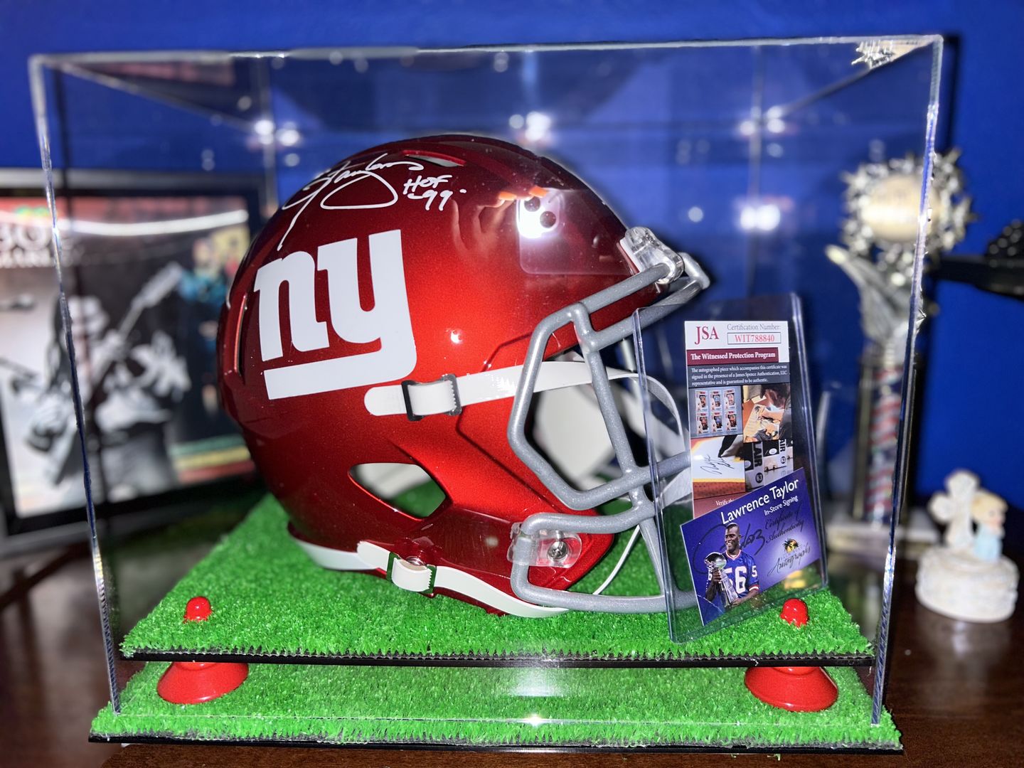 Customer photo review of Acrylic Full Size Football Helmet Display Case - Clear (V44/A002)