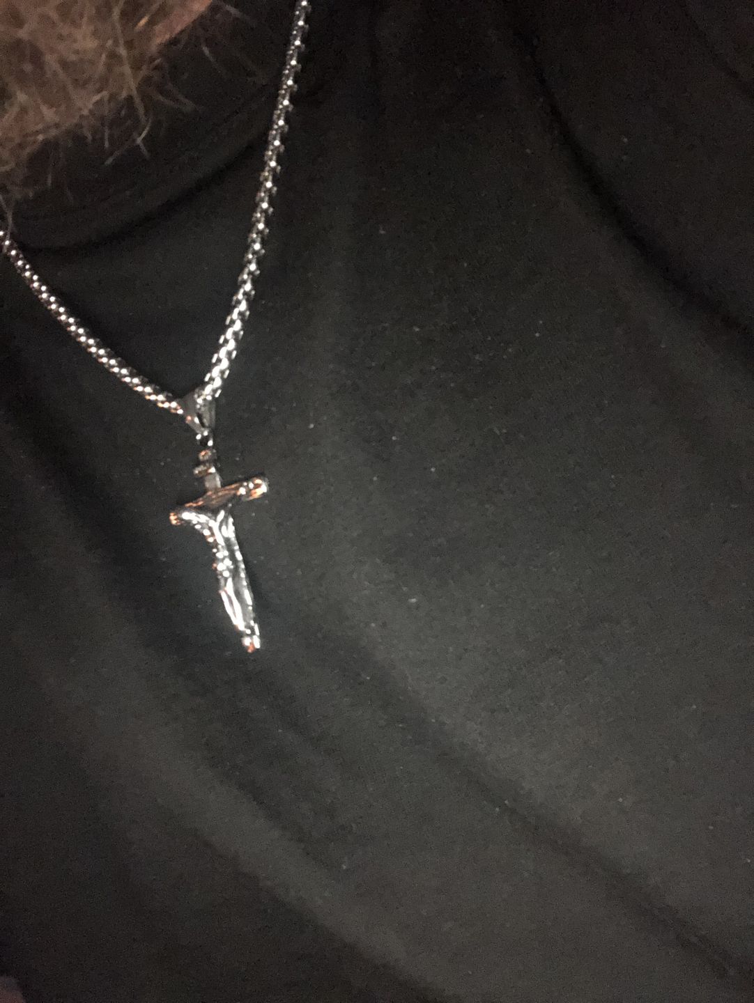 Customer photo review of Jesus Piece. Necklace
