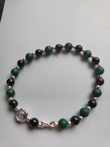 Customer photo review of Bracelet Anti-Douleurs en Malachite et Tourmaline | Argent 925