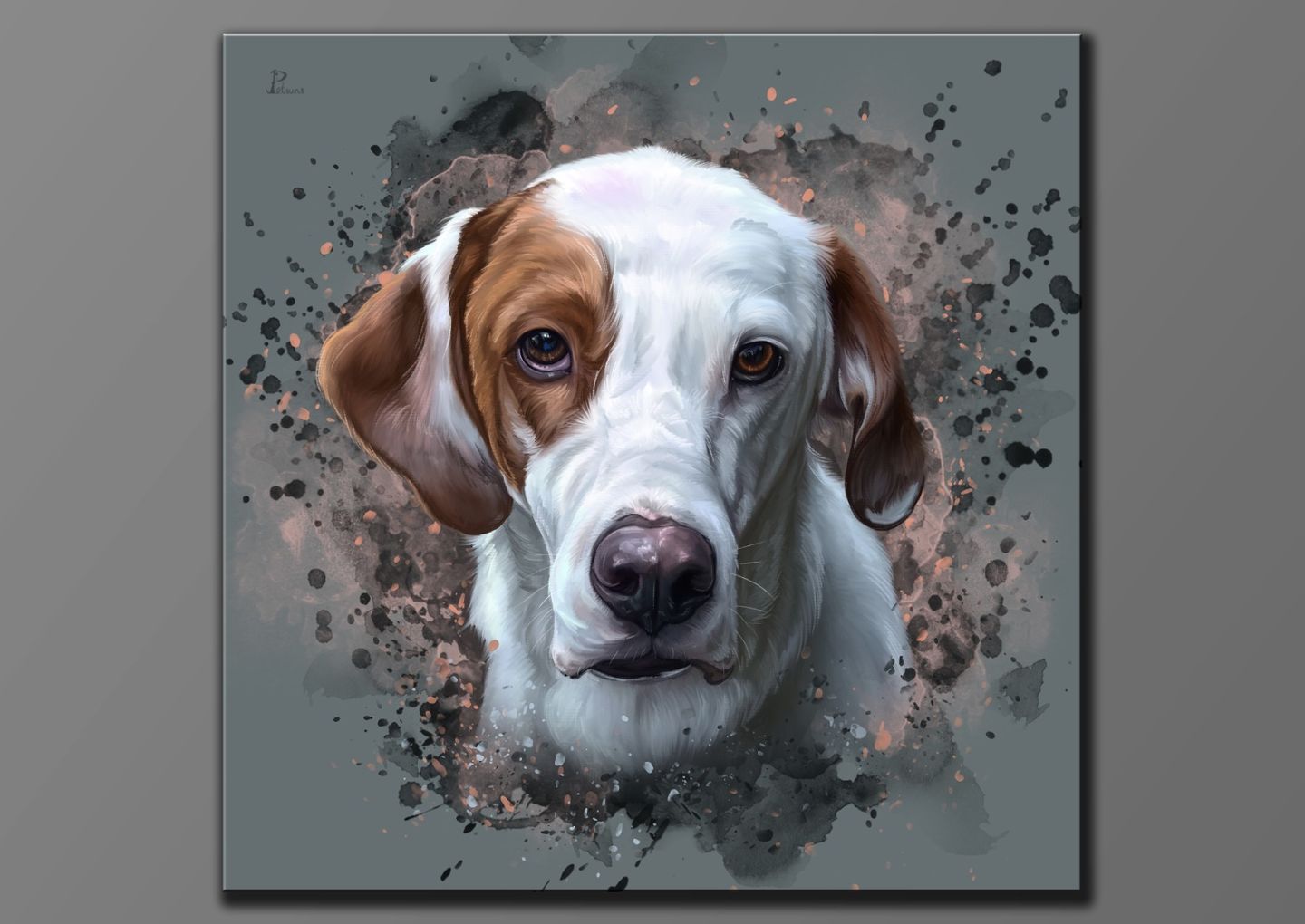 Customer photo review of Handgemaltes Haustierportrait auf Premium Leinwand im Ink Stil