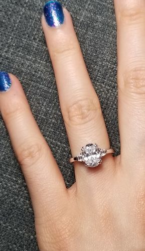 Customer photo review of 3-Stone 1.8ct Oval CZ Ring in Sterling Silver