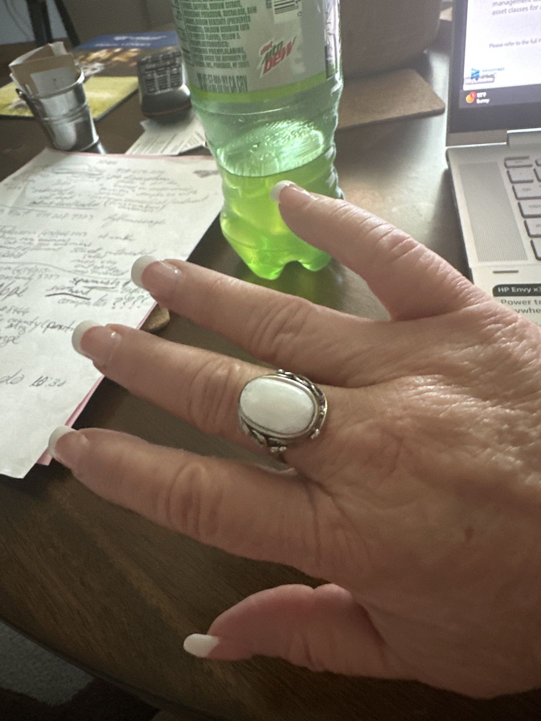 Customer photo review of Natural Opal Moonstone Ring