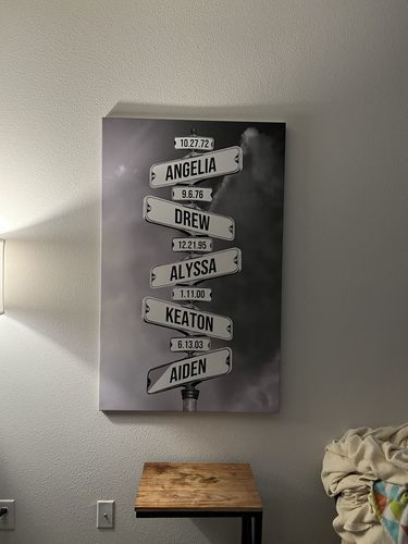 Customer photo review of DATE OF BIRTH OF CHILDREN by Cstm Canvas