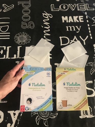 Customer photo review of Eco-Tiras de Detergente 40 lavados Natulim