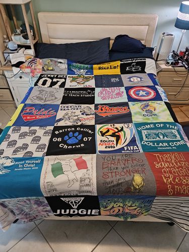 T-shirt quilt featuring barron collier sports teams by Jennifer from FL
