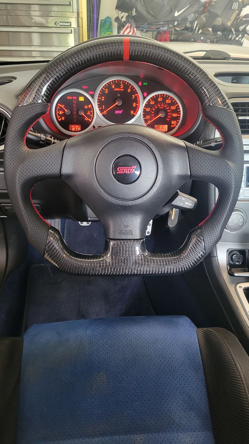 Customer photo review of 2005-07 Subaru WRX STI Carbon Fiber Steering Wheel