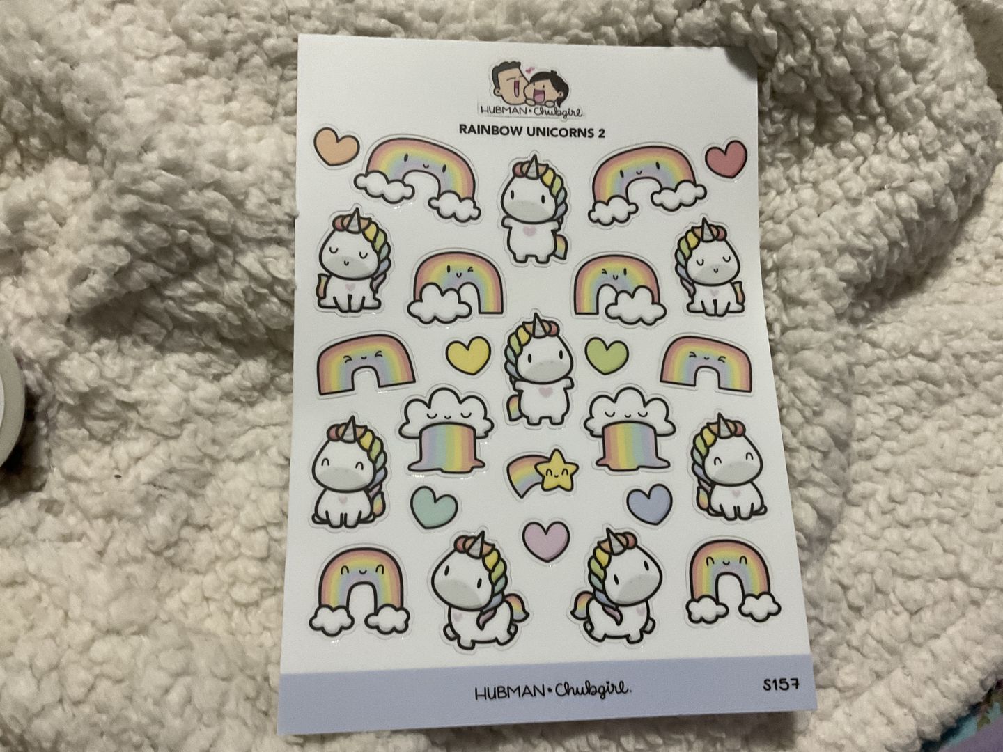 Customer photo review of Rainbow Unicorns 2 Sticker Sheet