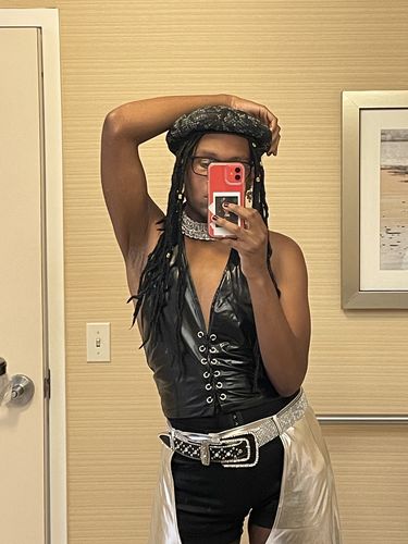 Customer photo review of Mens Halter PU Leather Cross Straps Vest SKUI94985