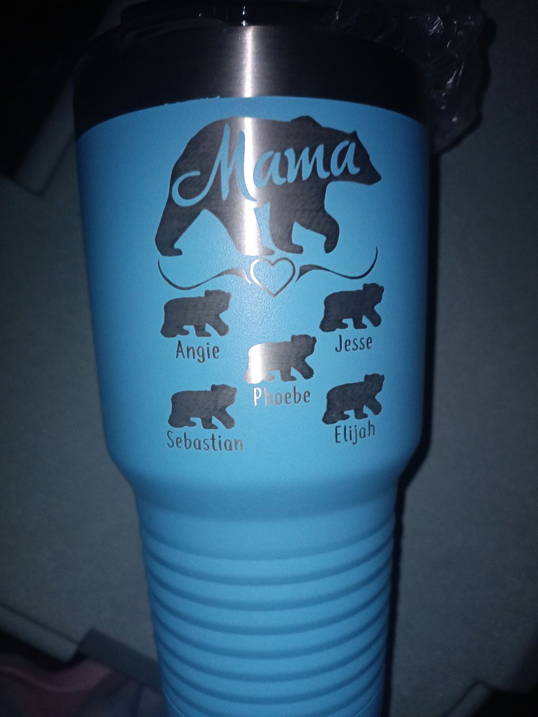 Customer photo review of Mama Bear (CUSTOM) Tumbler Personalized with Child's Name