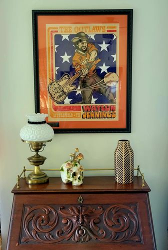 Customer photo review of Waylon Jennings SoundWaves Creative USA Baseball Card |  Front & Back Silkscreened Poster
