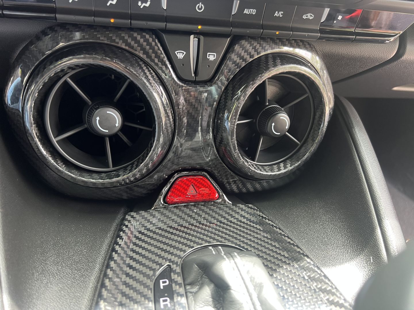 Customer photo review of [Set] Carbon Fiber Center Console AC Vent Covers For 2016-2023 Chevy Camaro