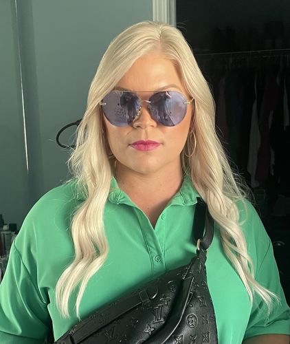 Customer photo review of Sunny Hair Tape in Extensions White Blonde Human Hair Extensions