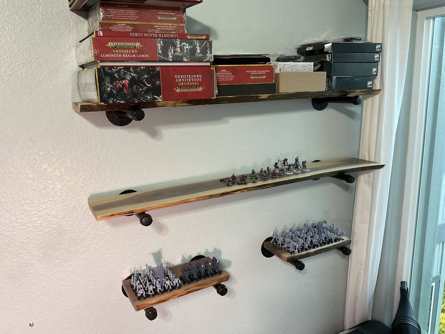 Customer photo review of Live Edge Walnut Shelves