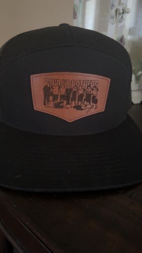 Customer photo review of Flat Bill Seven-Panel Leather Patch Hat - Richardson 168