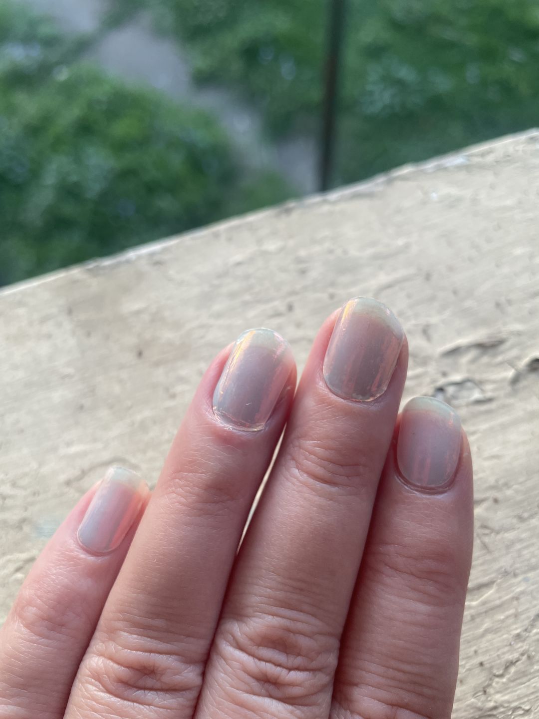 Customer photo review of Aqua Pink (Pearlescent) DIY Semicured Gel Nail Sticker Kit