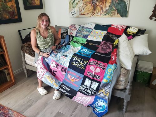 T-shirt quilt from north hills high school by Ida from TX