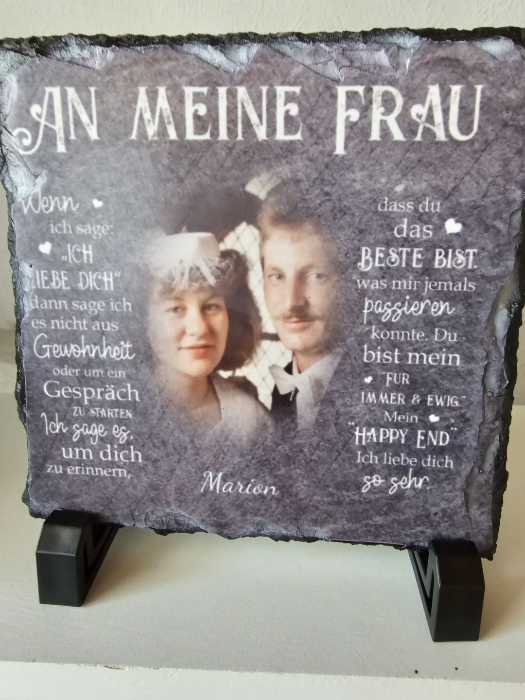 Customer photo review of An meinen Schatz - Paar-Schieferplatte