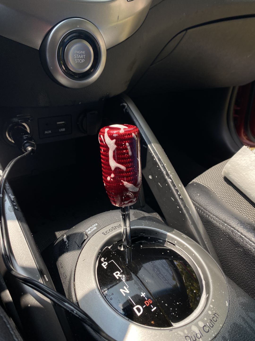 Customer photo review of Red Carbon Fiber Handle Shift Knob