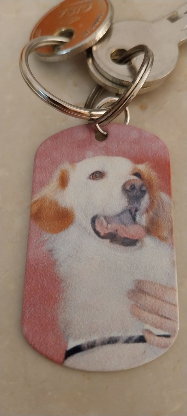 Customer photo review of Per sempre nel cuore - Portachiavi piastrina personalizzato