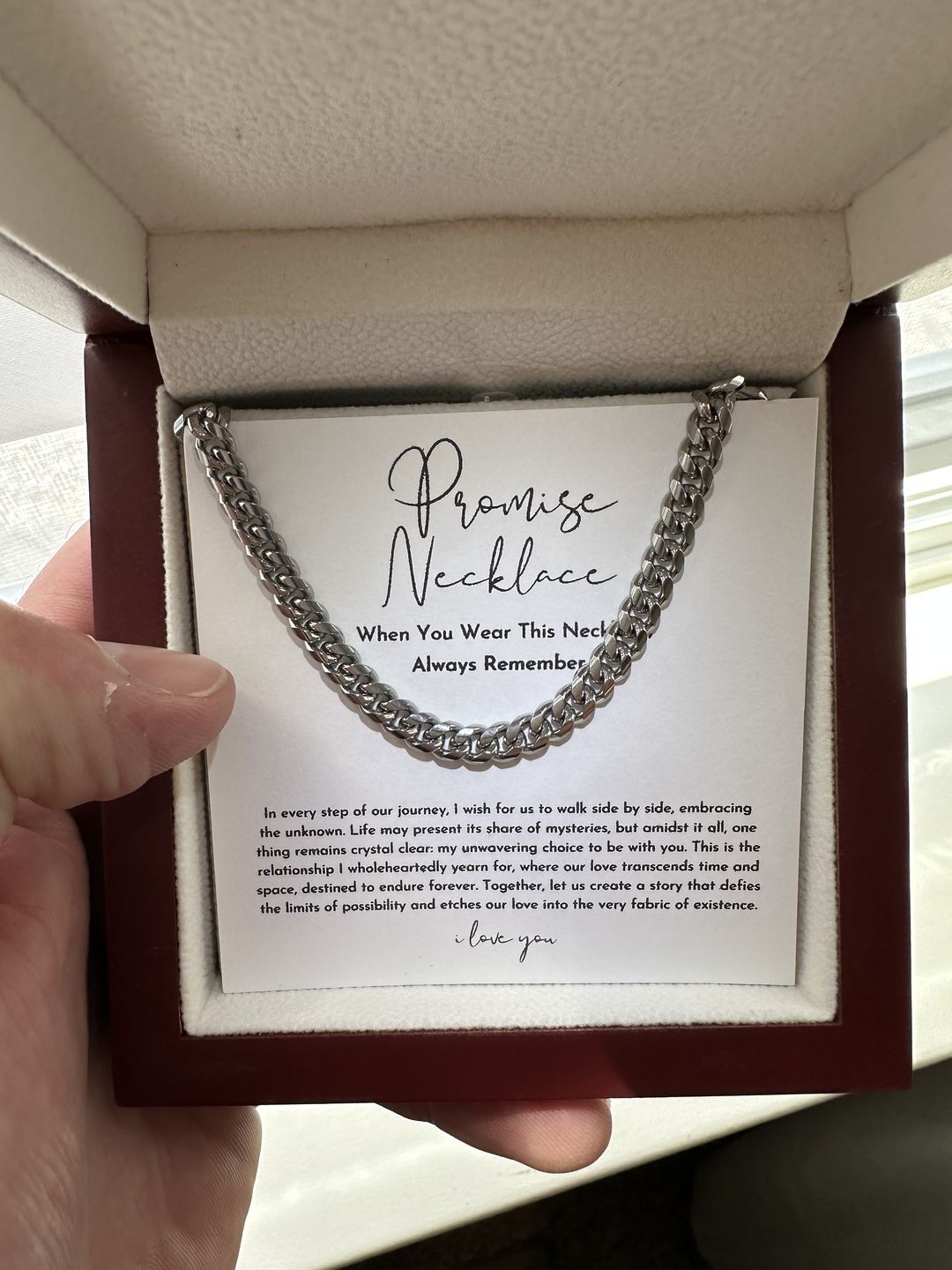 Customer photo review of Boyfriend Promise Necklace