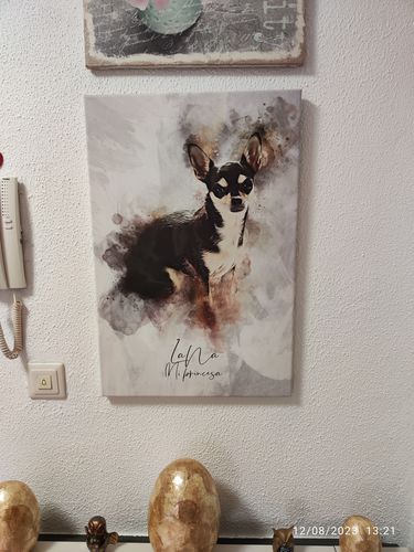 Customer photo review of Foto de tu mascota en estilo acuarela | Regalo para cachorros, perros y gatos