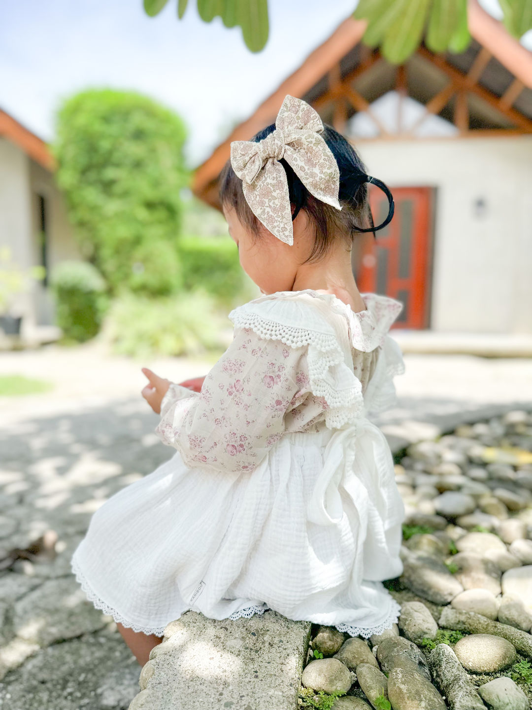 Customer photo review of Ariella Pinafore Dress - Warm White