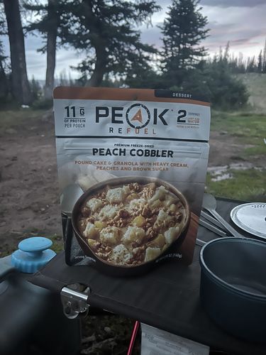 Customer photo review of Peach Cobbler