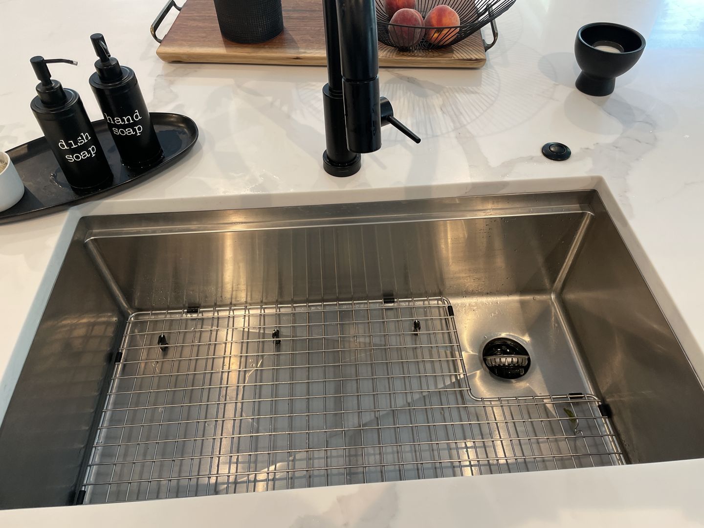 Customer photo review of 33" Undermount Workstation Sink – 16 Gauge Stainless Steel Single Bowl – Offset Drain Right – Seamless Drain (5LS33R)