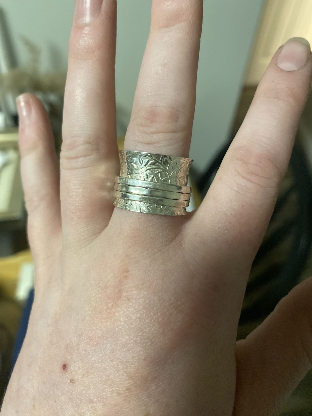 Customer photo review of Sterling Silver Flowers Meditation Ring