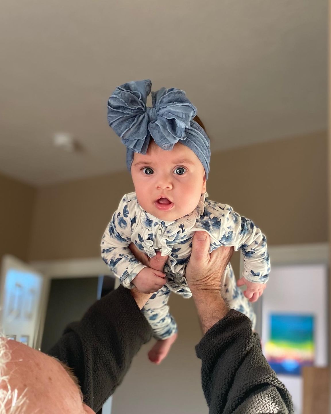 Customer photo review of Ruffled Headband- Denim