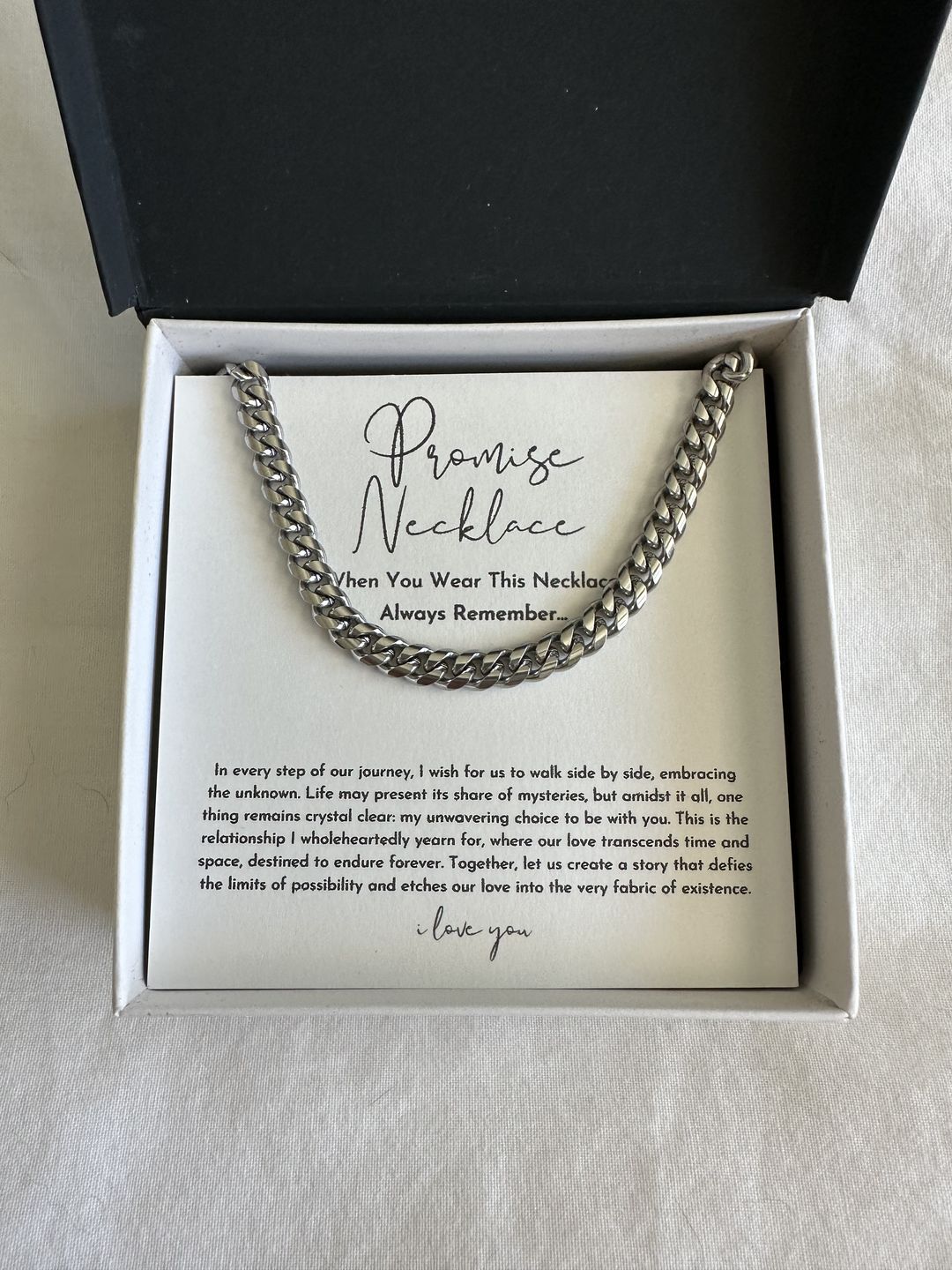 Customer photo review of Boyfriend Promise Necklace