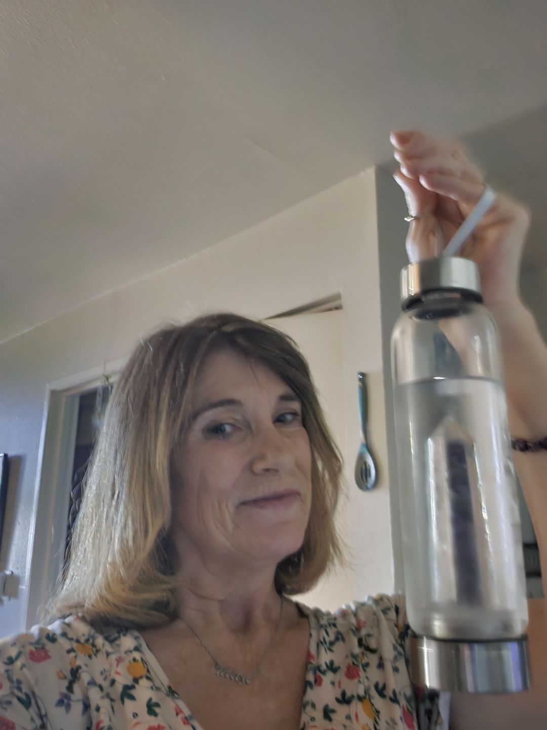 Customer photo review of Crystal Elixir Water Bottle